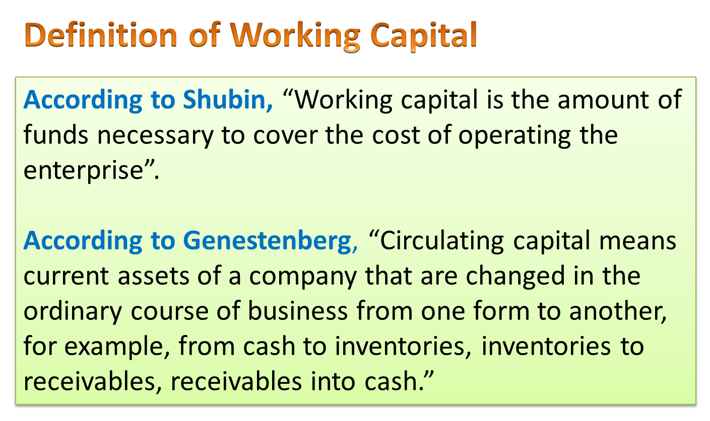 Working capital